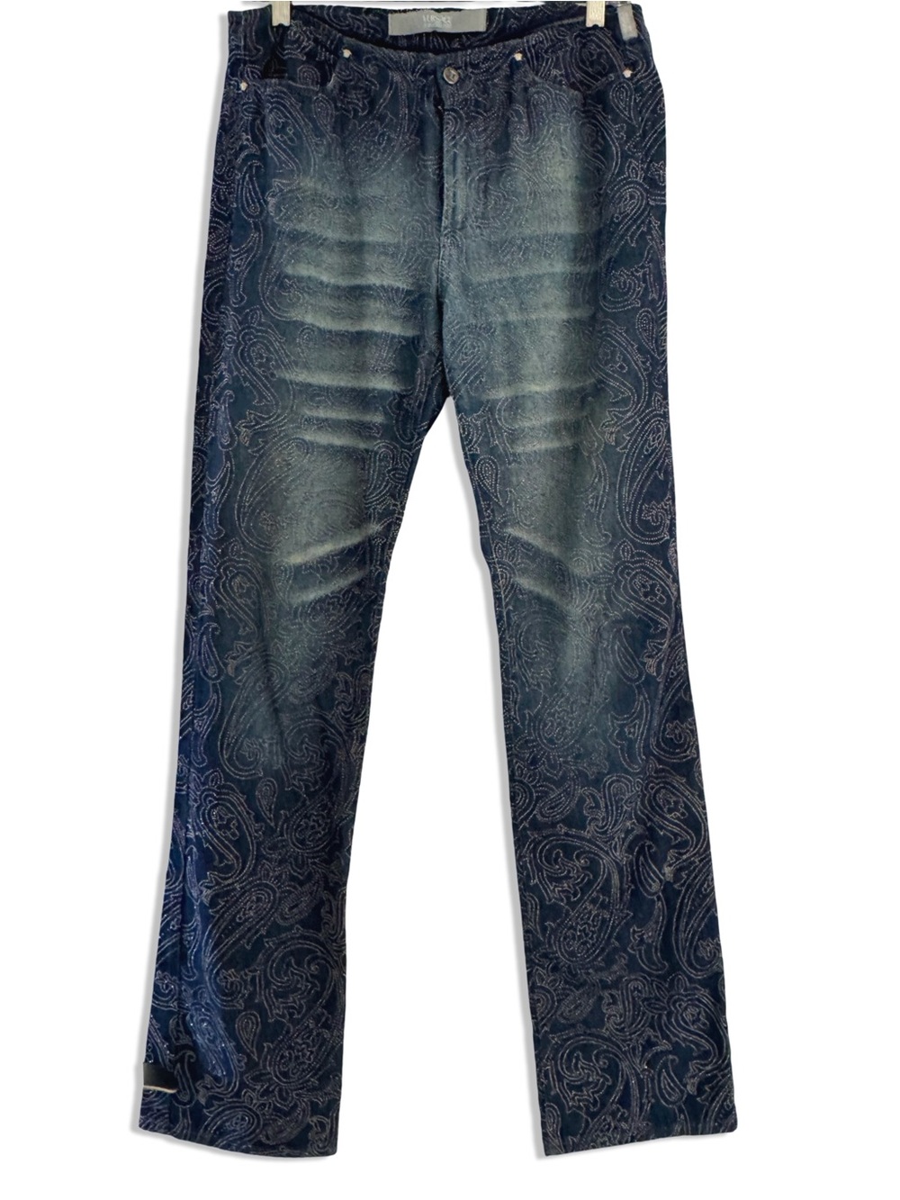 Versace Vintage Embellished Paisley Jeans